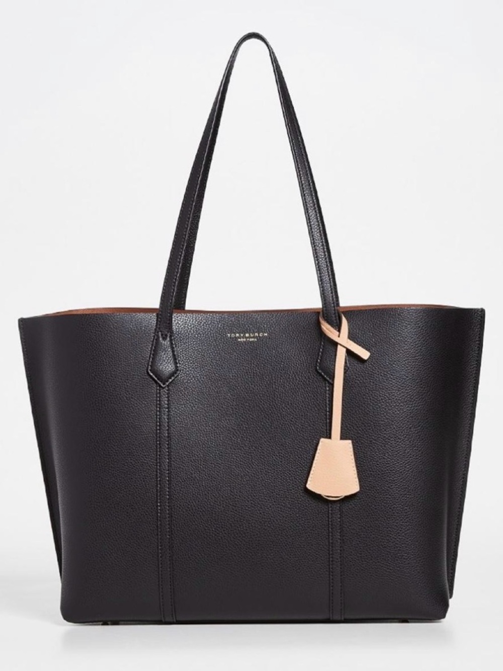 Tory Burch Black Perry Triple Compartment Leather Tote Bag